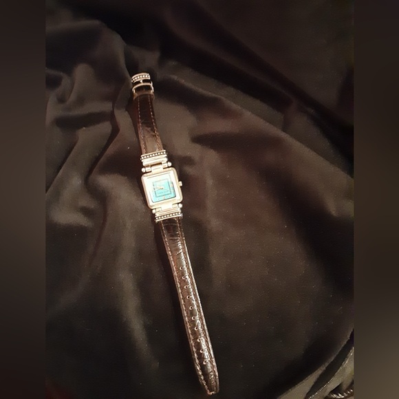 Vintage Ecclissi Southwestern Black Croc Embossed Leather Sterling Silver Watch main image 6